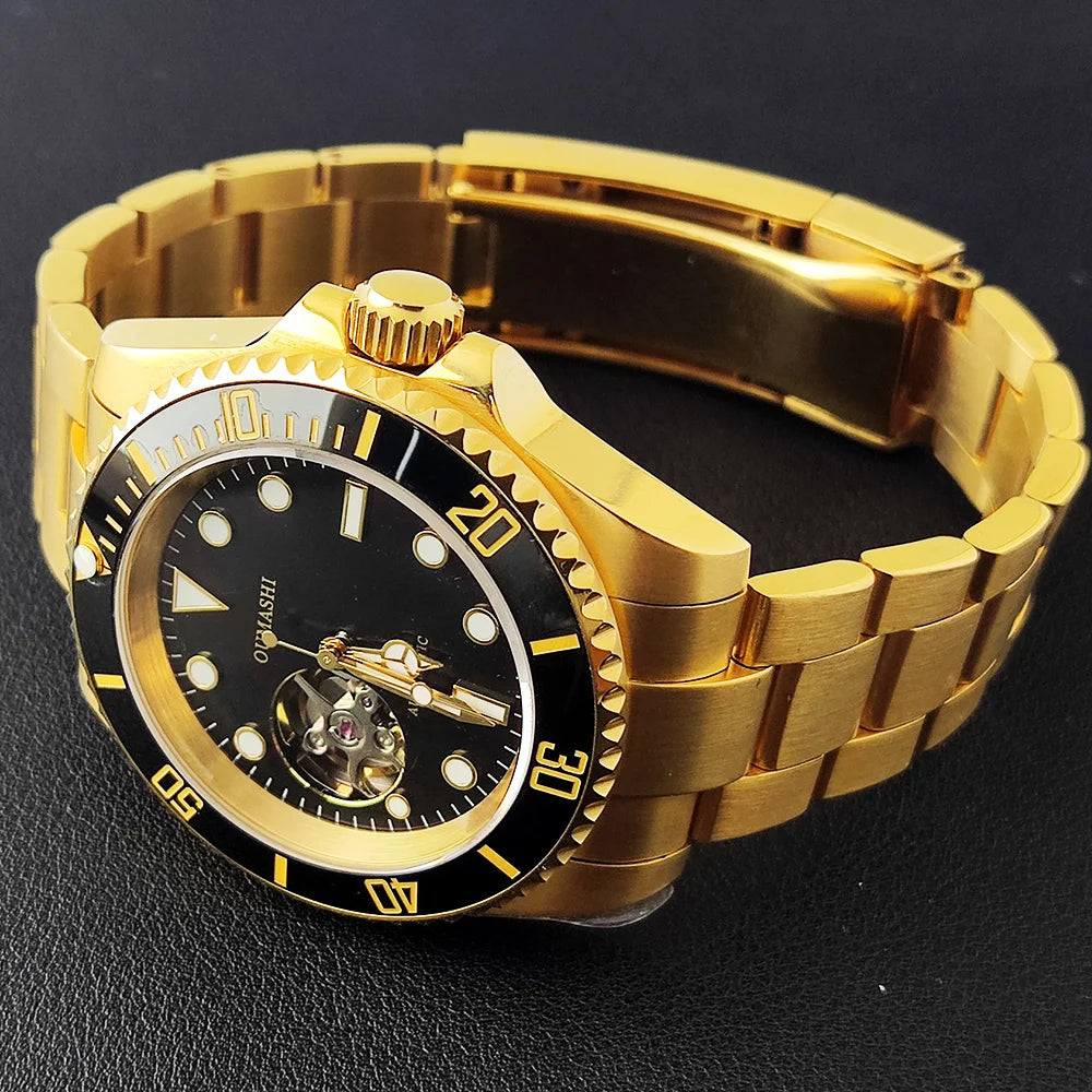 diving men watch 40.5mm NH38 automatic Men's watch Hollow dial dial sapphire glass luminous automatic watch NH38 movement