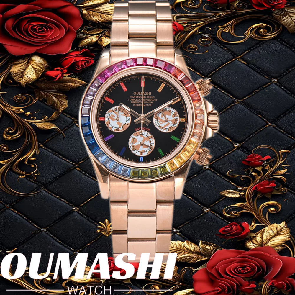 Men's VK63 Chronograph Watch Sapphire glass stainless steel waterproof case Luminous solid case Men's sports watch