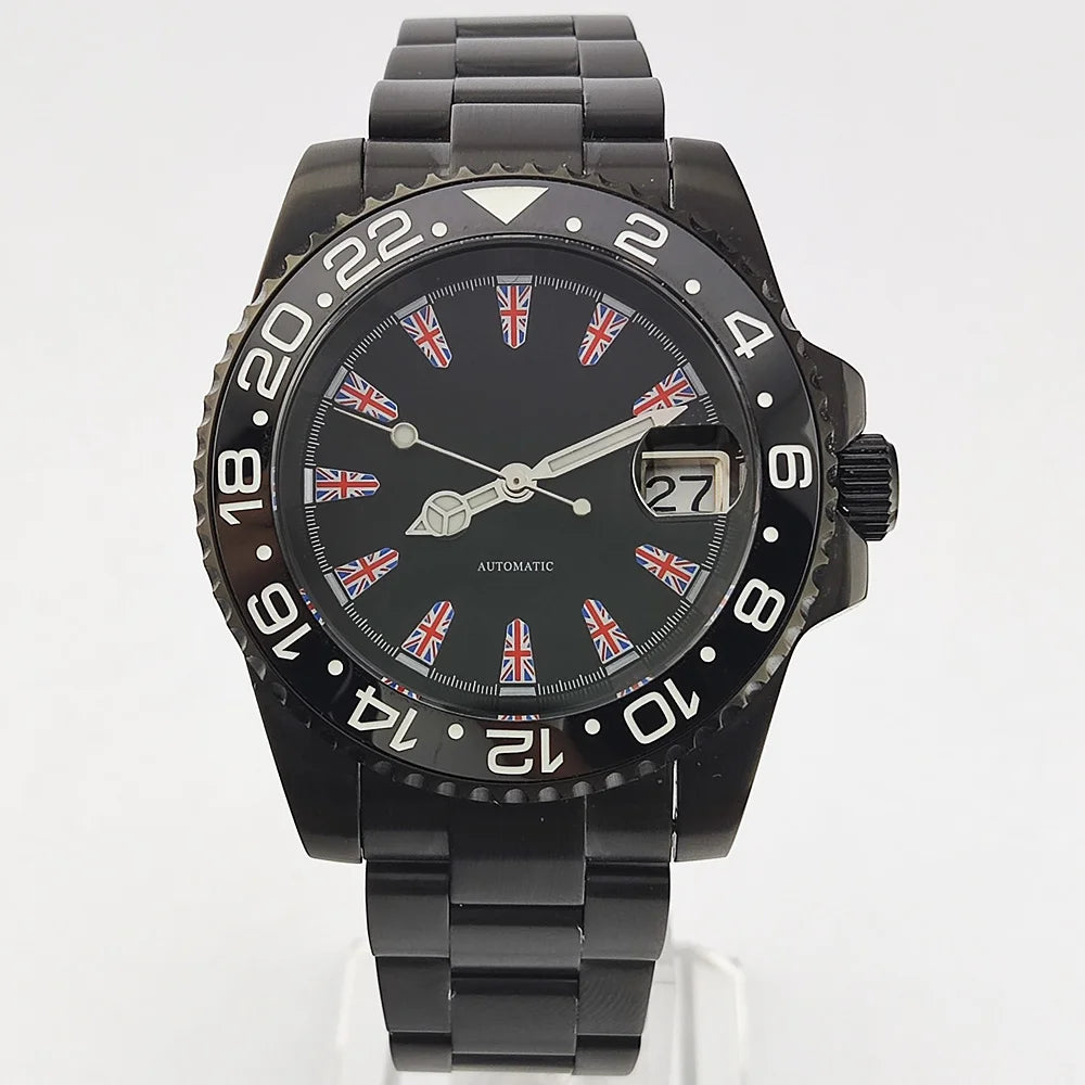 NH35 Watch 40.8mm Men's watch Super Luminous Flag Dial Stainless Steel sapphire Glass Men's luxury watch waterproof 10ATM