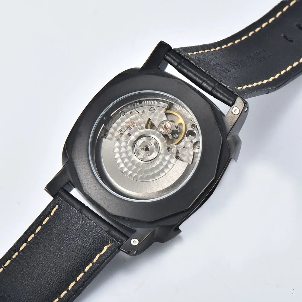 44mm Men's watch ST2555 Movement Watch Stainless Steel case Men's Automatic Mechanical Watch sapphire glass leather bracelet