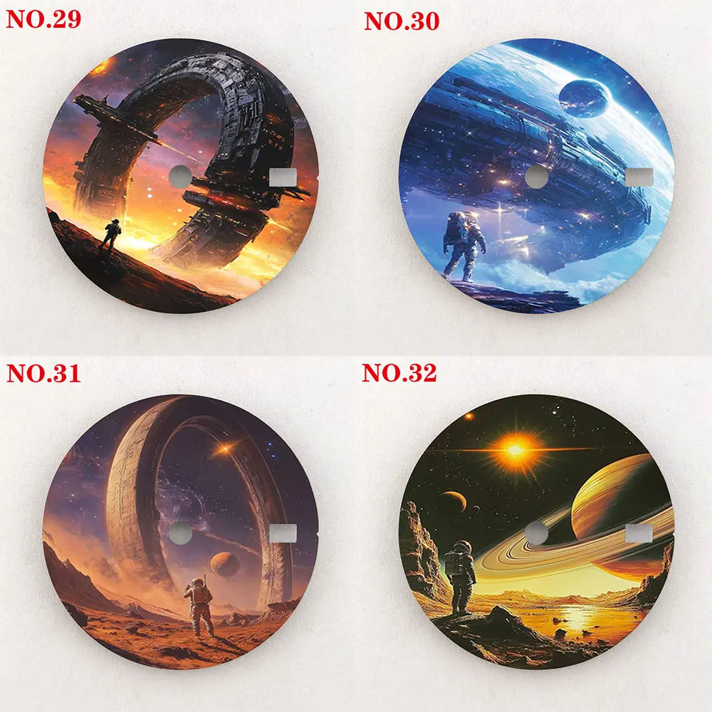 28.5mm watch dial NH35 dial astronaut custom dial color printing watch components compatible with NH35/36 movement