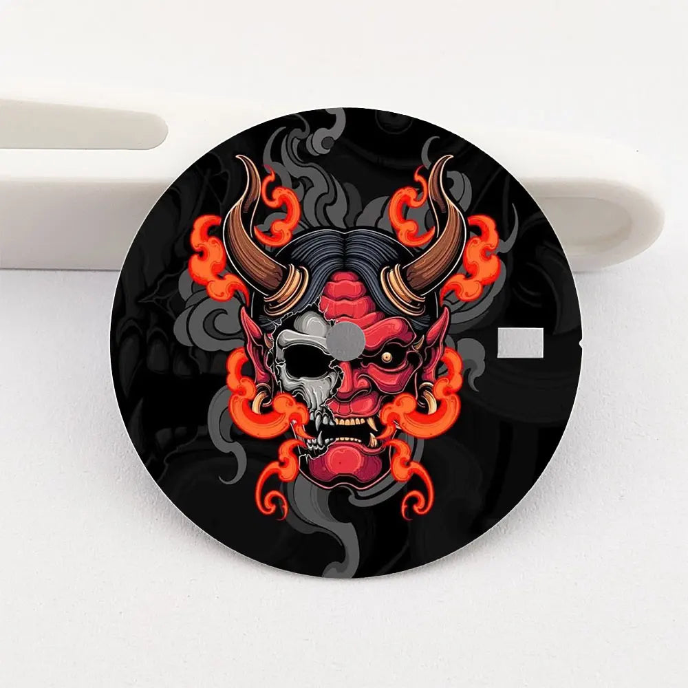 The 28.5mm dial samurai element NH35 dial creative color-printed series dial is suitable for NH35/36 movement watch accessories