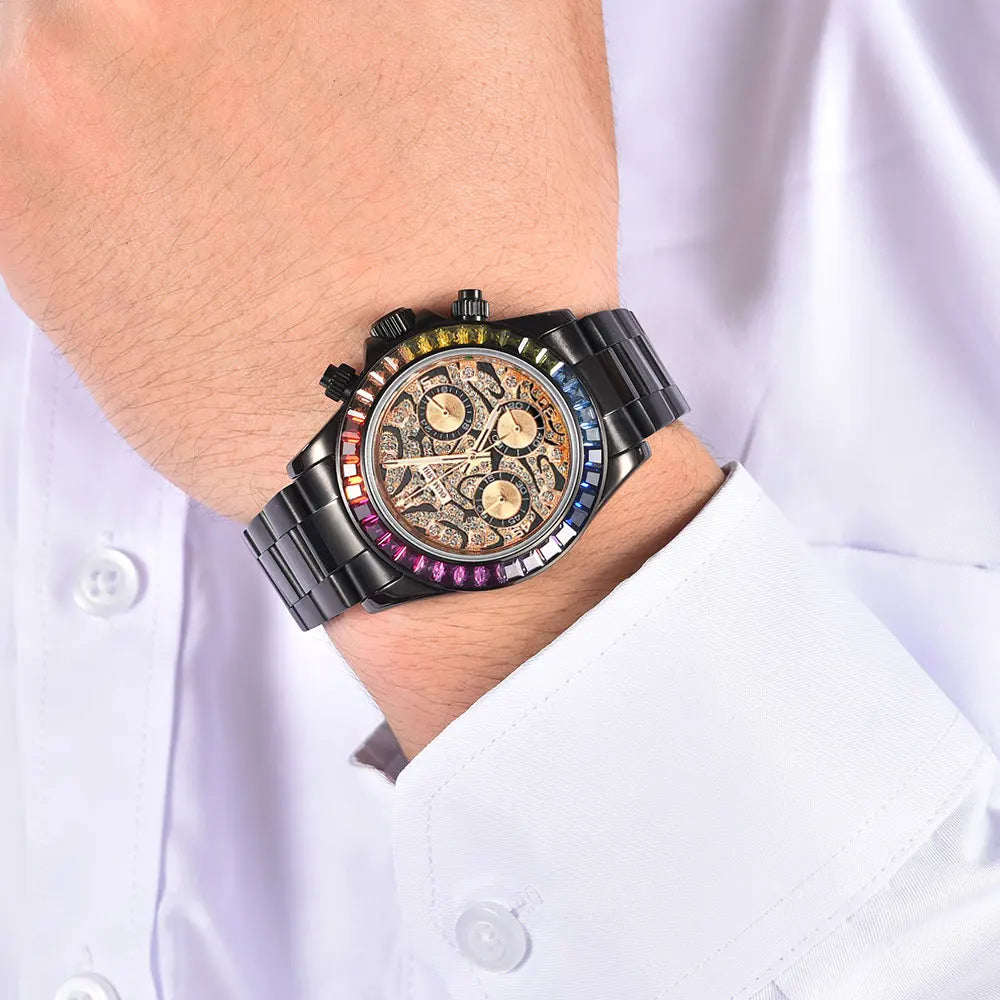 39.3mm Luxury Watches Men's Chronograph New gems watch Business Watch Men's VK63 Men's Chronograph watch VK63 Waterproof 10ATM