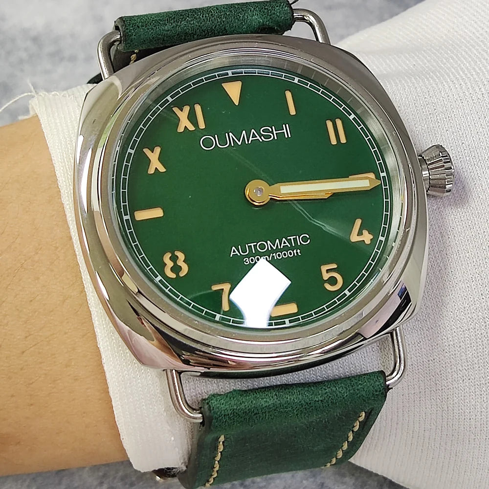Watches 45mm Men's Manual Mechanical Watch FIT ST3600/eta6497 Movement Retro Style Luminous Mineral Glass 10ATM Water Resistance