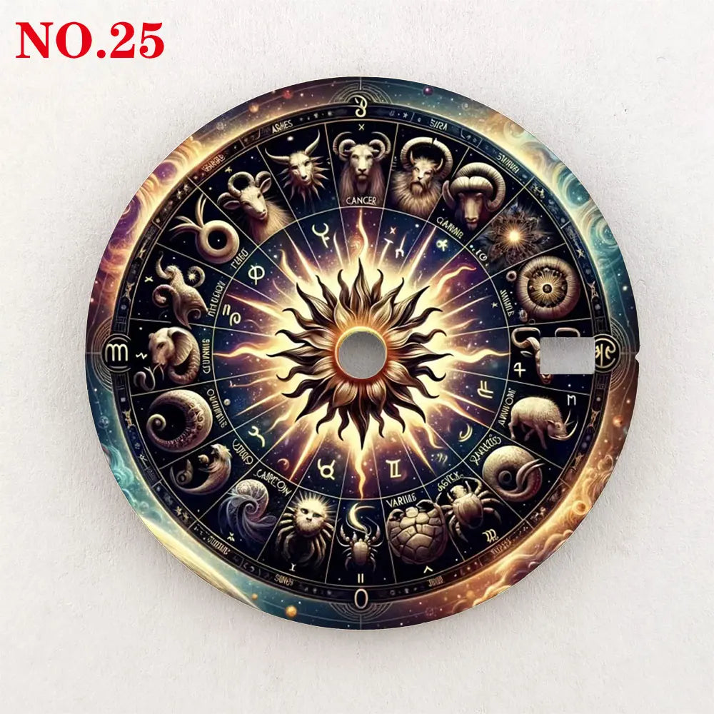 Watch dial NH35 28.5mm 12 zodiac custom dial color printing watch accessories are suitable for NH35/36 movement NH35 dial