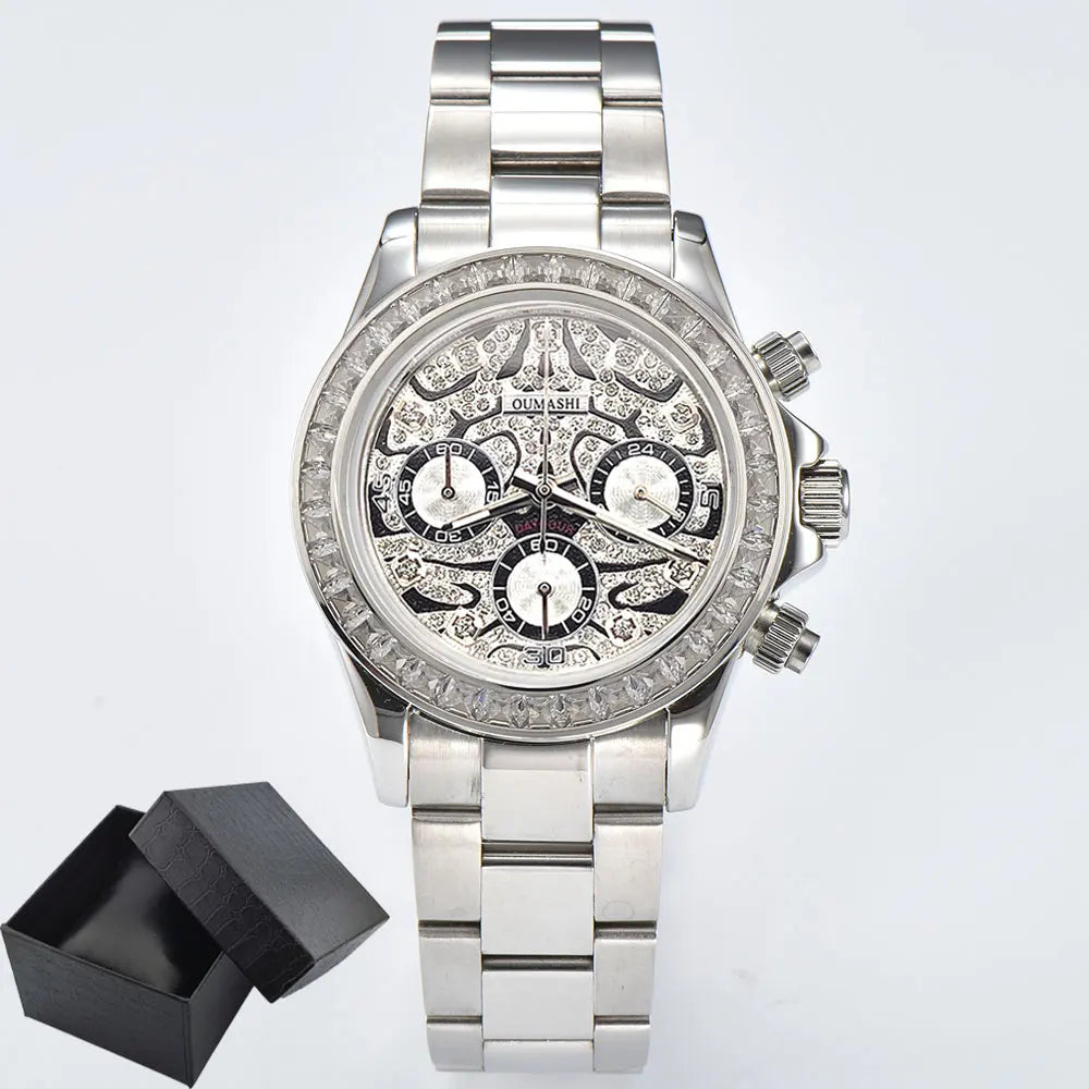 39.3mm Luxury Watch Men's Chronograph New GEMS watch Business Watch Men's VK63 Men's Chronograph watch VK63 Waterproof 10ATM