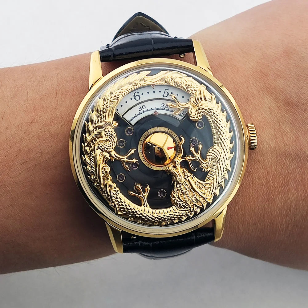 42mm Men's luxury watch Automatic Mechanical movement 316L stainless steel Watch Dragon Double Calendar Casual wear watch