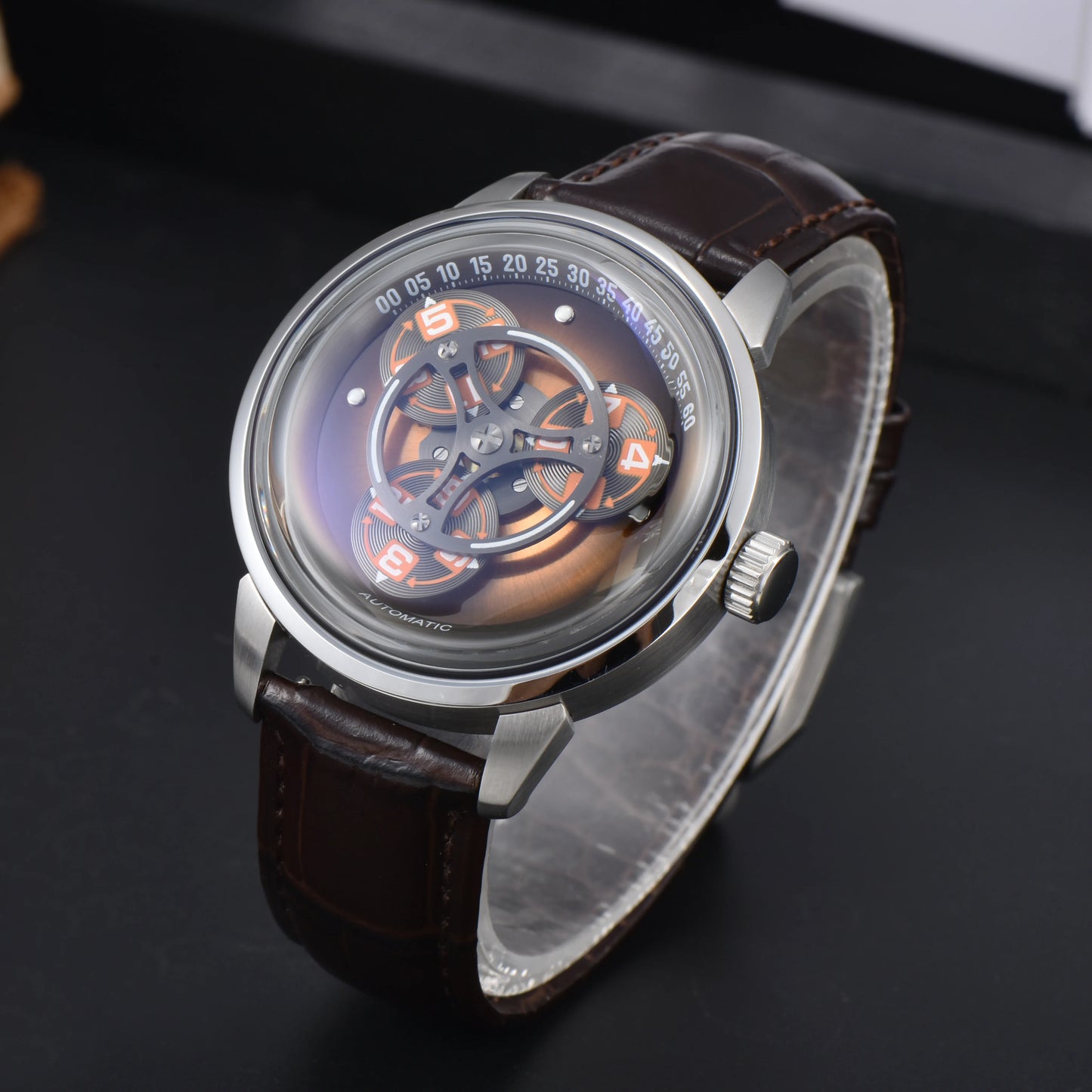 MIYOTA 8215 men's watch 42mm improved Automatic mechanical movement 316L green luminous stainless steel case will turn the watch