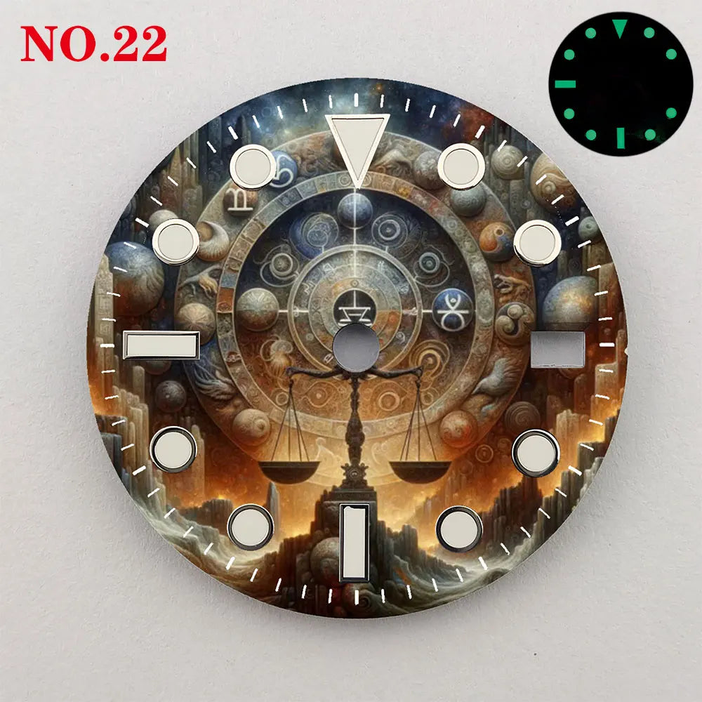 Watch dial NH35 28.5mm 12 zodiac custom dial color printing watch accessories are suitable for NH35/36 movement NH35 dial