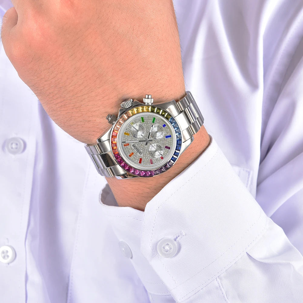 customized VK63 Watch Chronograph Sapphire glass stainless steel waterproof case gemstone case Men sports watch VK63 Watch dial