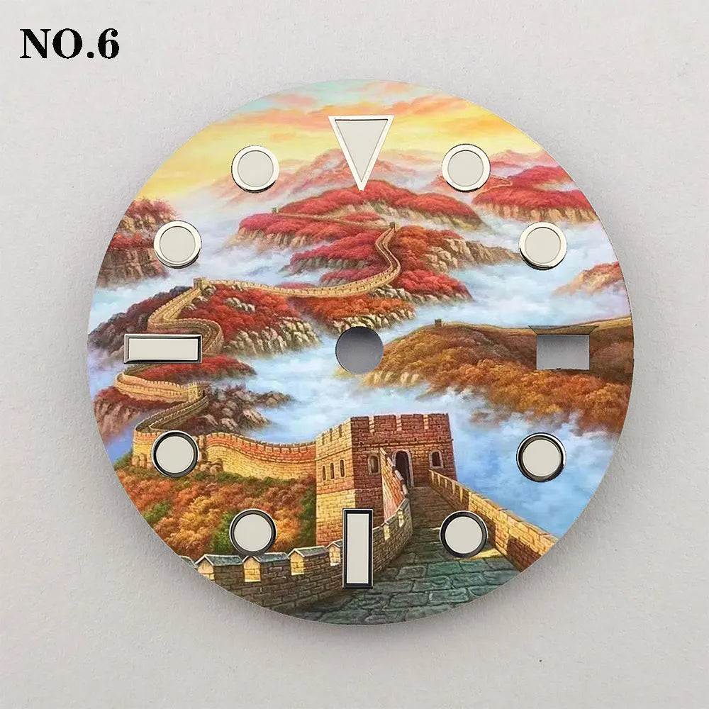 28.5mm NH35 dial from Beijing Great Wall Element Creative Color Printing Series is suitable NH35/36 movement watch accessories