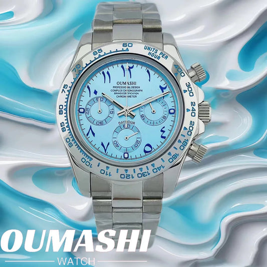 39.3mm watch VK Series 63 Men's watch Arabian Dial Men's watch Luxury Quartz watch VK63 Sport Chronograph Sapphire Glass watches