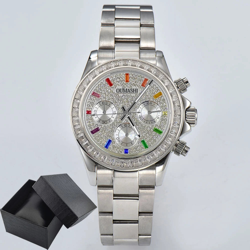 customized VK63 Watch Chronograph Sapphire glass stainless steel waterproof case gemstone case Men sports watch VK63 Watch dial