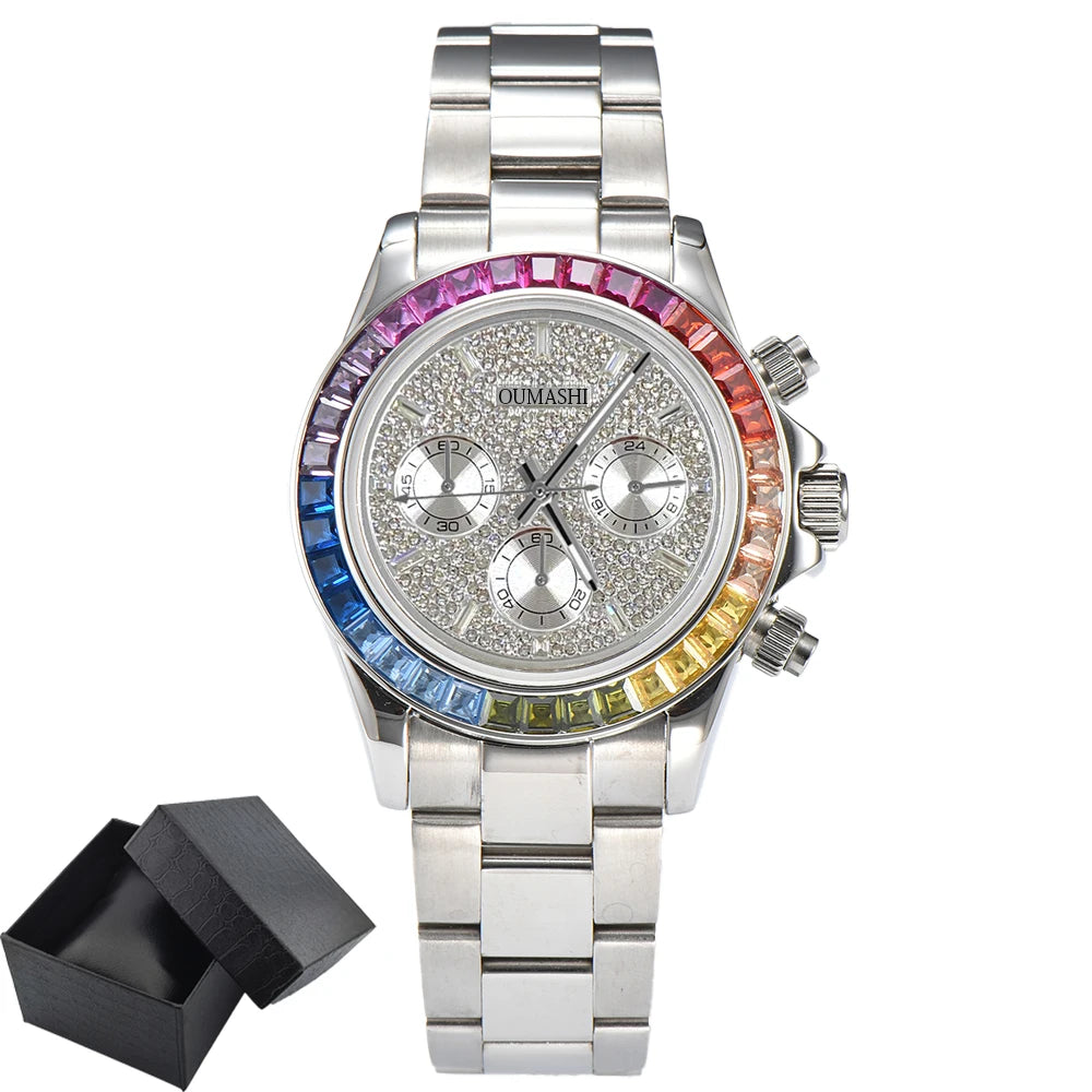 customized VK63 Watch Chronograph Sapphire glass stainless steel waterproof case gemstone case Men sports watch VK63 Watch dial