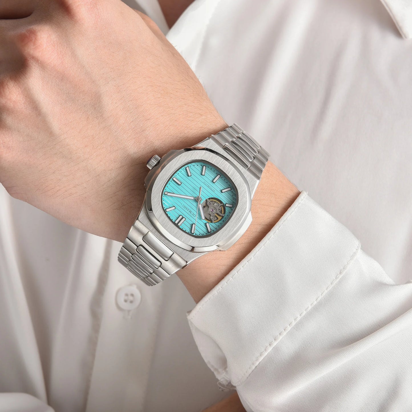 Automatic NH38a Watch 43mm Men's Watch Mechanical Hollow Watch 316L Stainless steel sapphire glass shell waterproof watch 10ATM