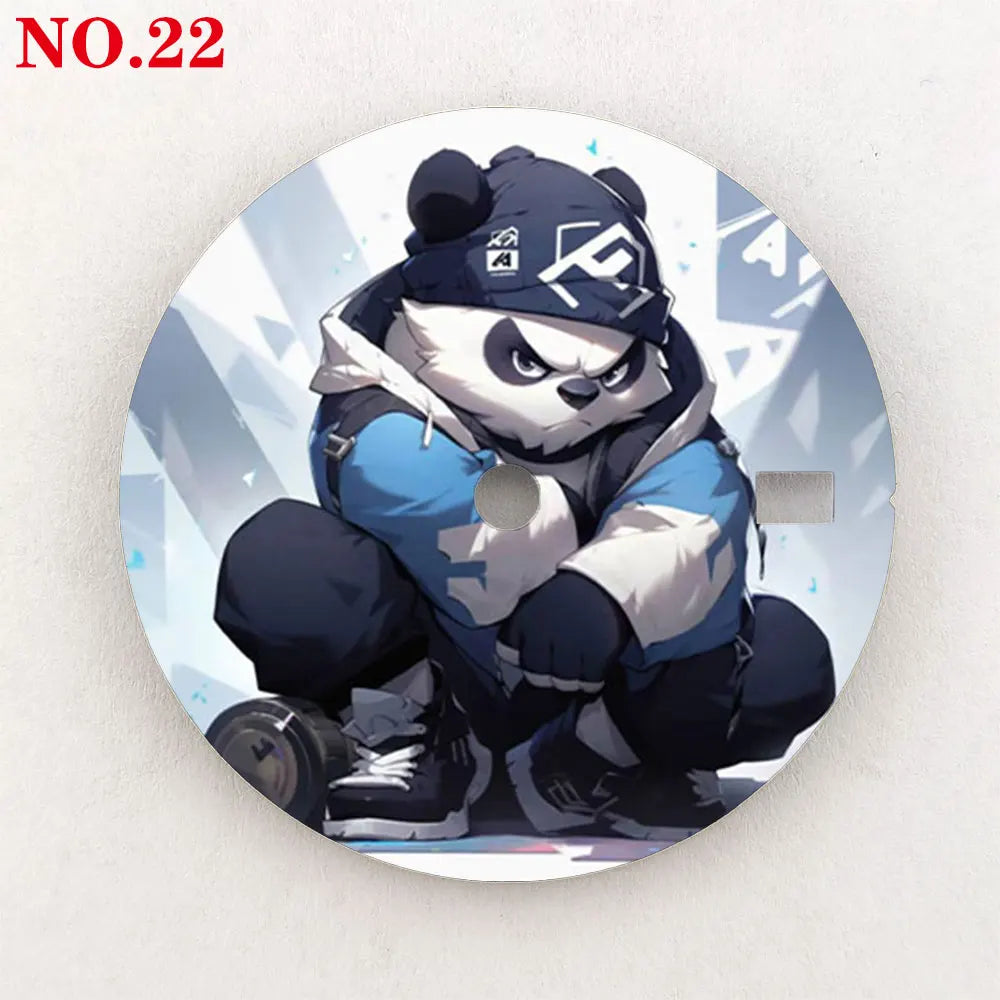 Watch dial 28.5mm NH35 dial custom-made Panda Warrior dial, color printing, watch components are suitable for NH35/36 movement