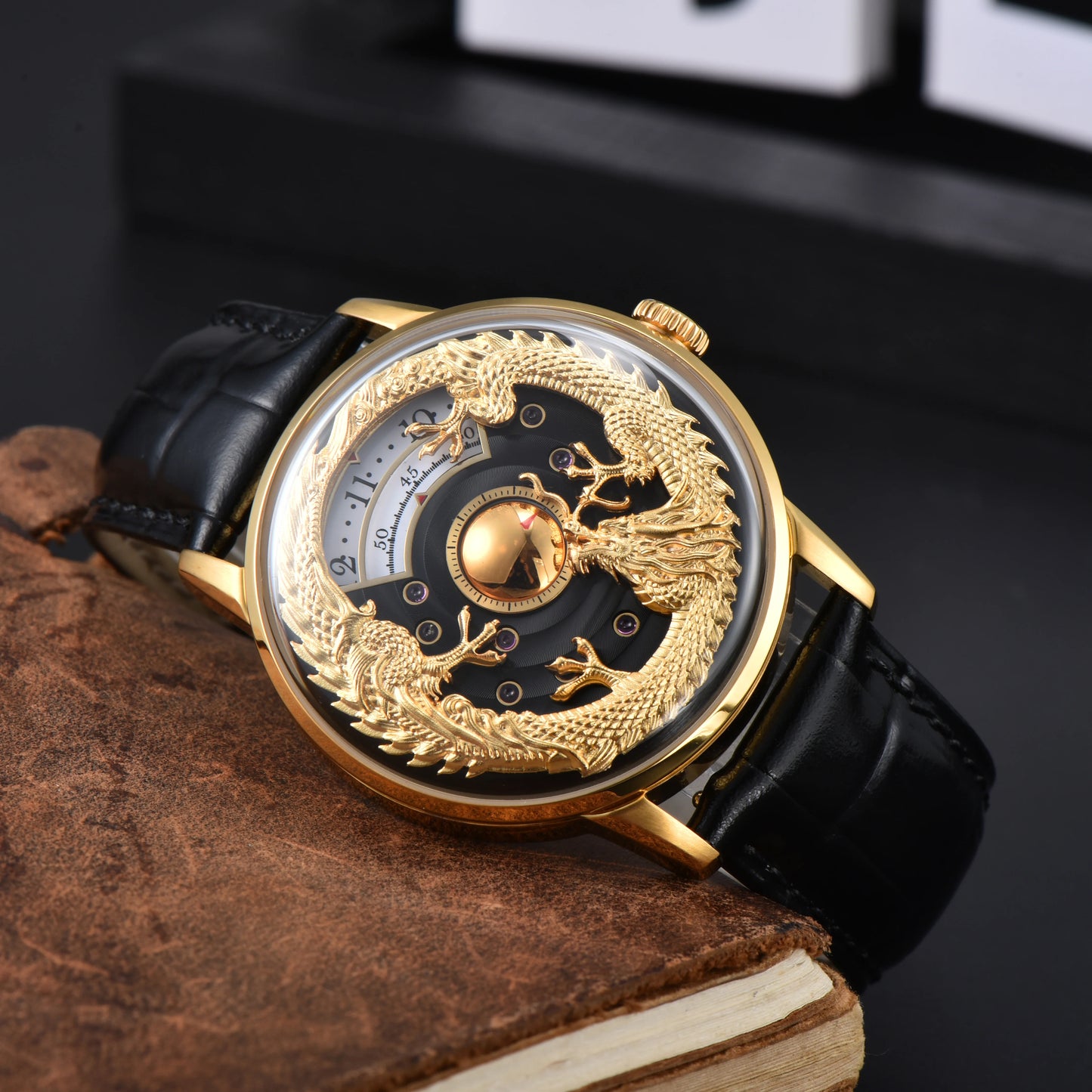 42mm Men's luxury watch Automatic Mechanical movement 316L stainless steel Watch Dragon Double Calendar Casual wear watch
