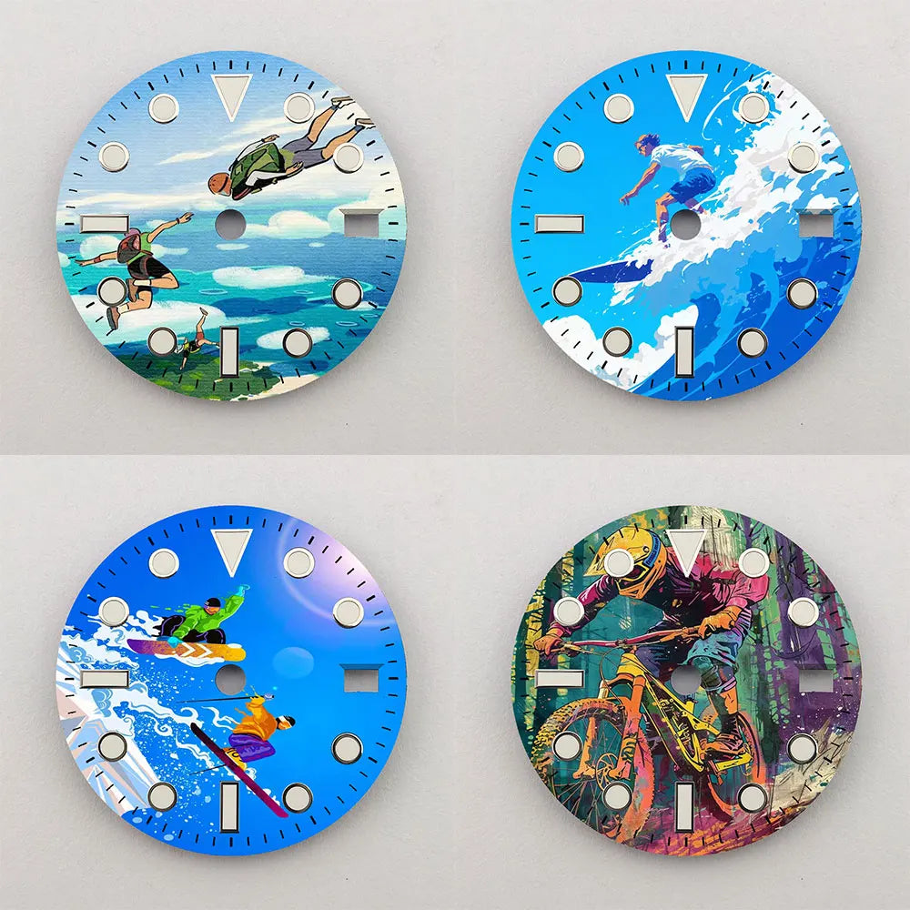 Watch dial 28.5mm NH35 dial  custom dial color printing watch components are suitable for NH35/36 movement