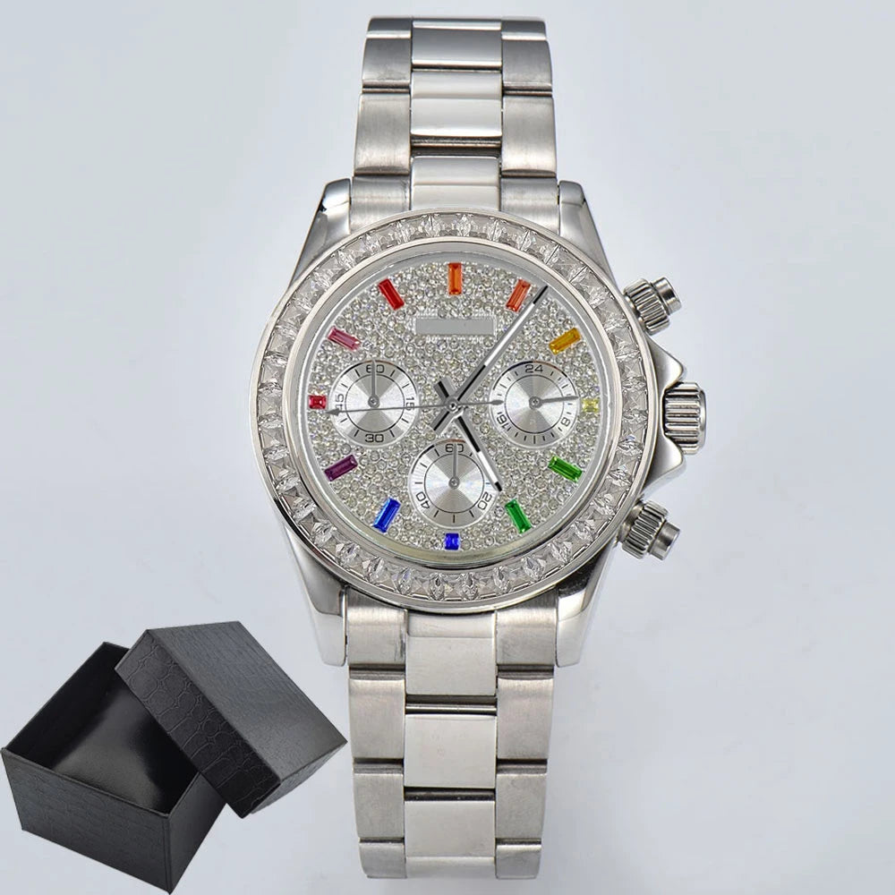 customized VK63 Watch Chronograph Sapphire glass stainless steel waterproof case gemstone case Men sports watch VK63 Watch dial
