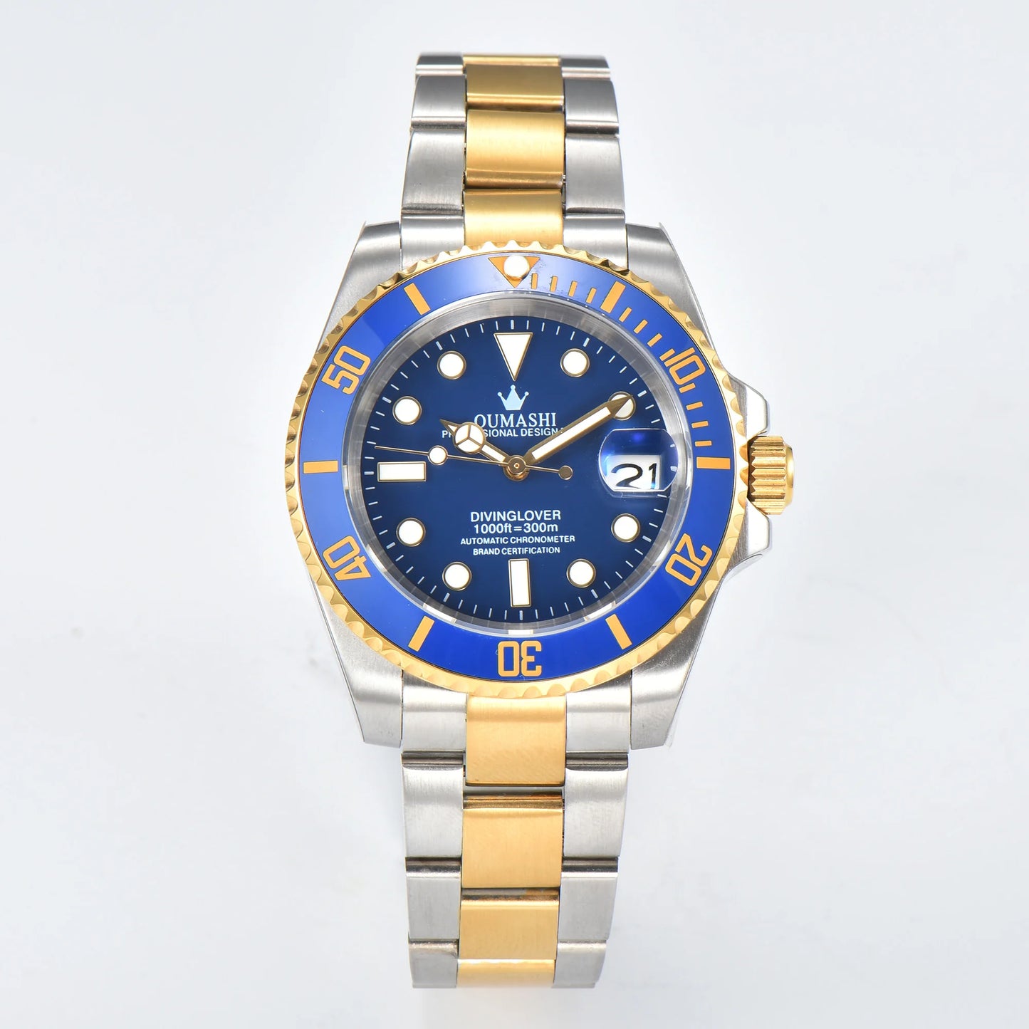 OUMASHI Yacht Watch 40MM Luxury automatic mechanical watch NH35 Automatic Dating Sport Diving c3 watch for men