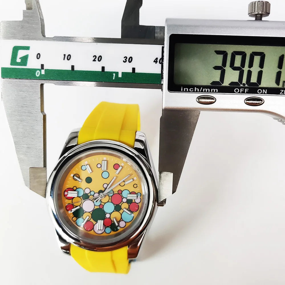 36mm/39mm Men's and women watches color bubble watch NH35 Mechanical watch sapphire glass waterproof watch rubber bracelet 20mm