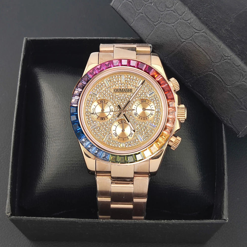 customized VK63 Watch Chronograph Sapphire glass stainless steel waterproof case gemstone case Men sports watch VK63 Watch dial