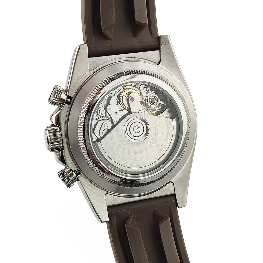men 4130 watches sapphire Glass GEM automatic mechanical watch 39.3mm 4130 movement men's chronograph watch Waterproof 10ATM