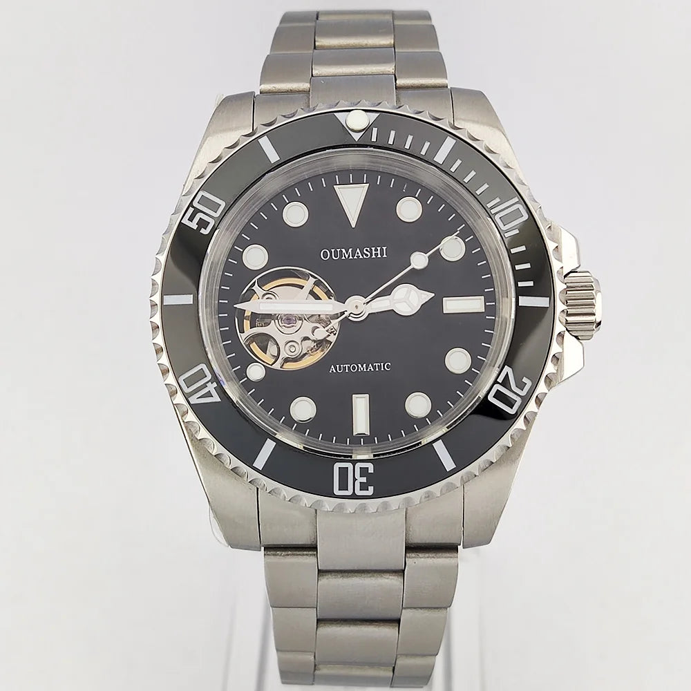 diving men watch 40.5mm NH38 automatic Men's watch Hollow dial dial sapphire glass luminous automatic watch NH38 movement