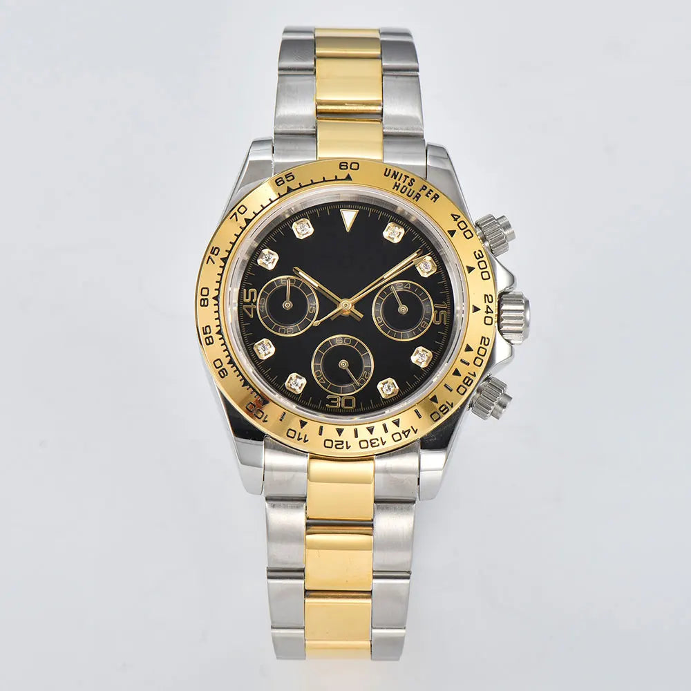 Luxury man 39.3mm quartz Chronograph Business Watch Men's VK Series 63 Sport Sapphire Glass Panda Dial Ceramic Bezel VK63 Watch