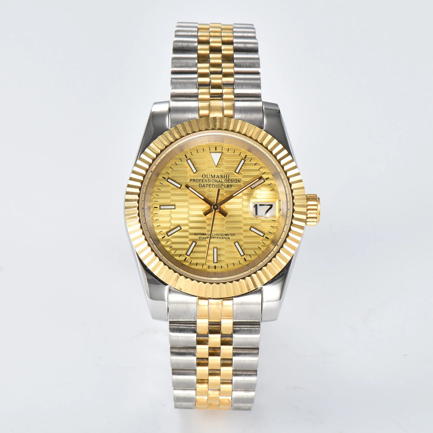 Business 36mm/39mm Men's watch NH35A Automatic movement Gold case Roman dial Blue AR Sapphire glass date stainless steel strap