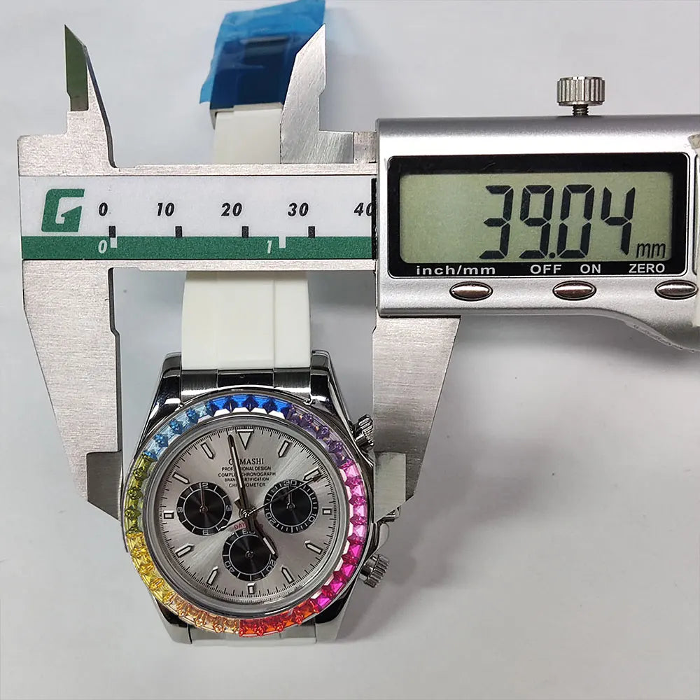 men 4130 watches sapphire Glass GEM automatic mechanical watch 39.3mm 4130 movement men's chronograph watch Waterproof 10ATM