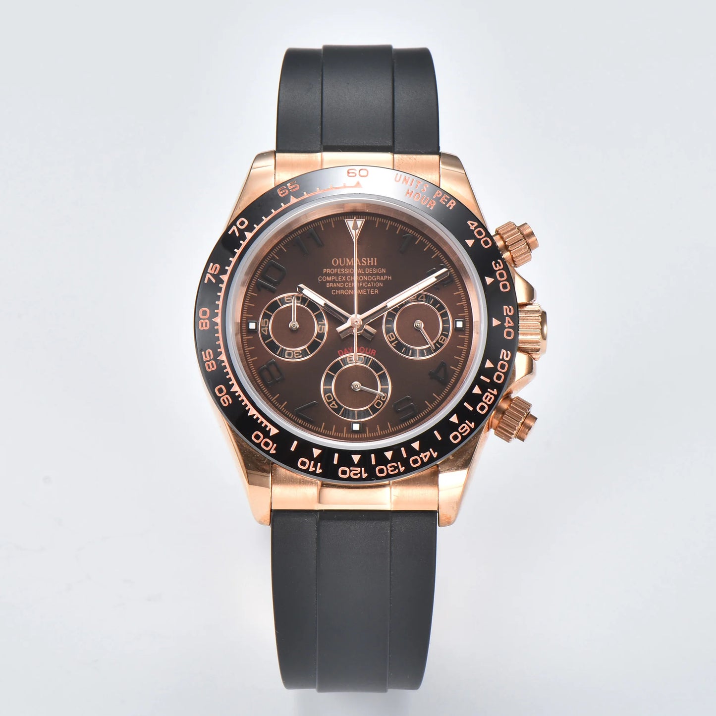 39mm Men's VK series63 Chronograph watch sapphire stainless steel waterproof 10ATM case Luminous solid case men's sports watch