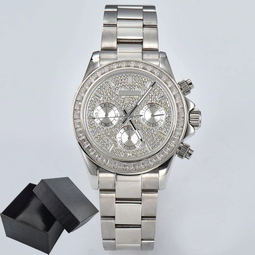 customized VK63 Watch Chronograph Sapphire glass stainless steel waterproof case gemstone case Men sports watch VK63 Watch dial