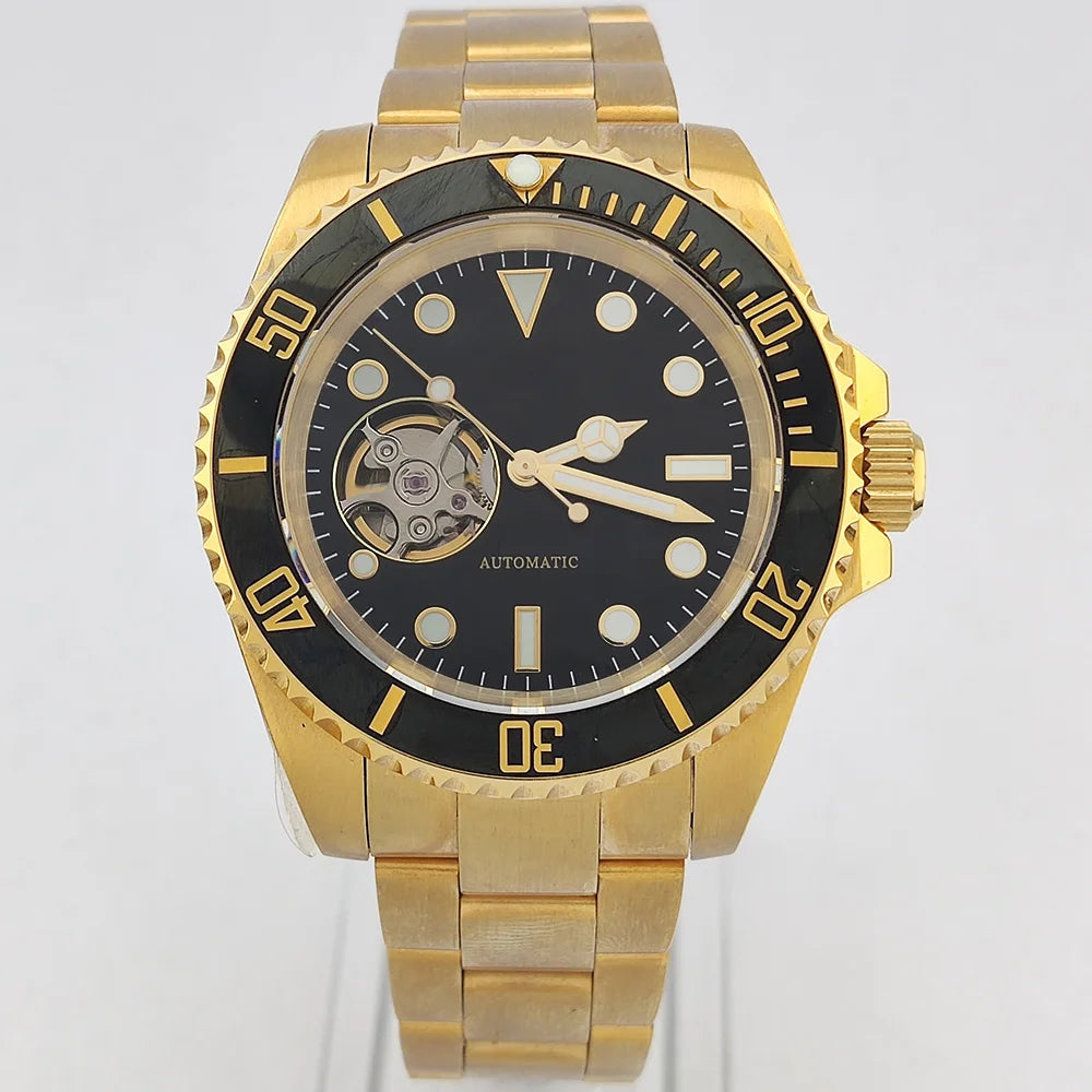 diving men watch 40.5mm NH38 automatic Men's watch Hollow dial dial sapphire glass luminous automatic watch NH38 movement