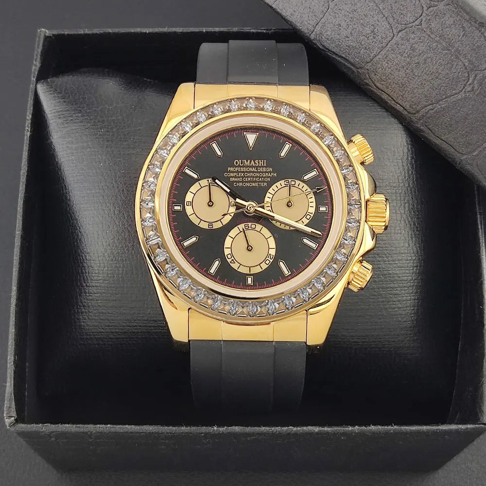 Luxury watches gold Chronograph Equation Racing Men Automatic Mechanical Watch Waterproof 10ATM Sapphire 4801 4130 Movement