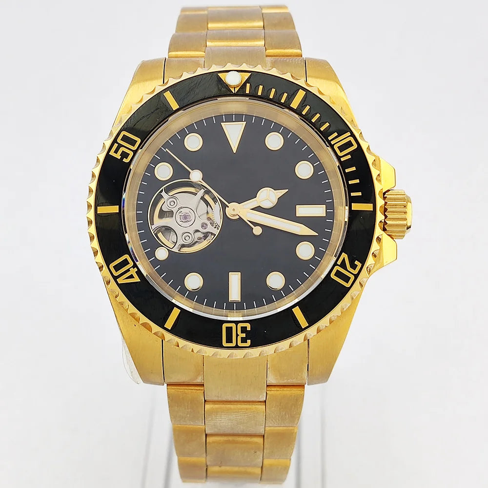 diving men watch 40.5mm NH38 automatic Men's watch Hollow dial dial sapphire glass luminous automatic watch NH38 movement