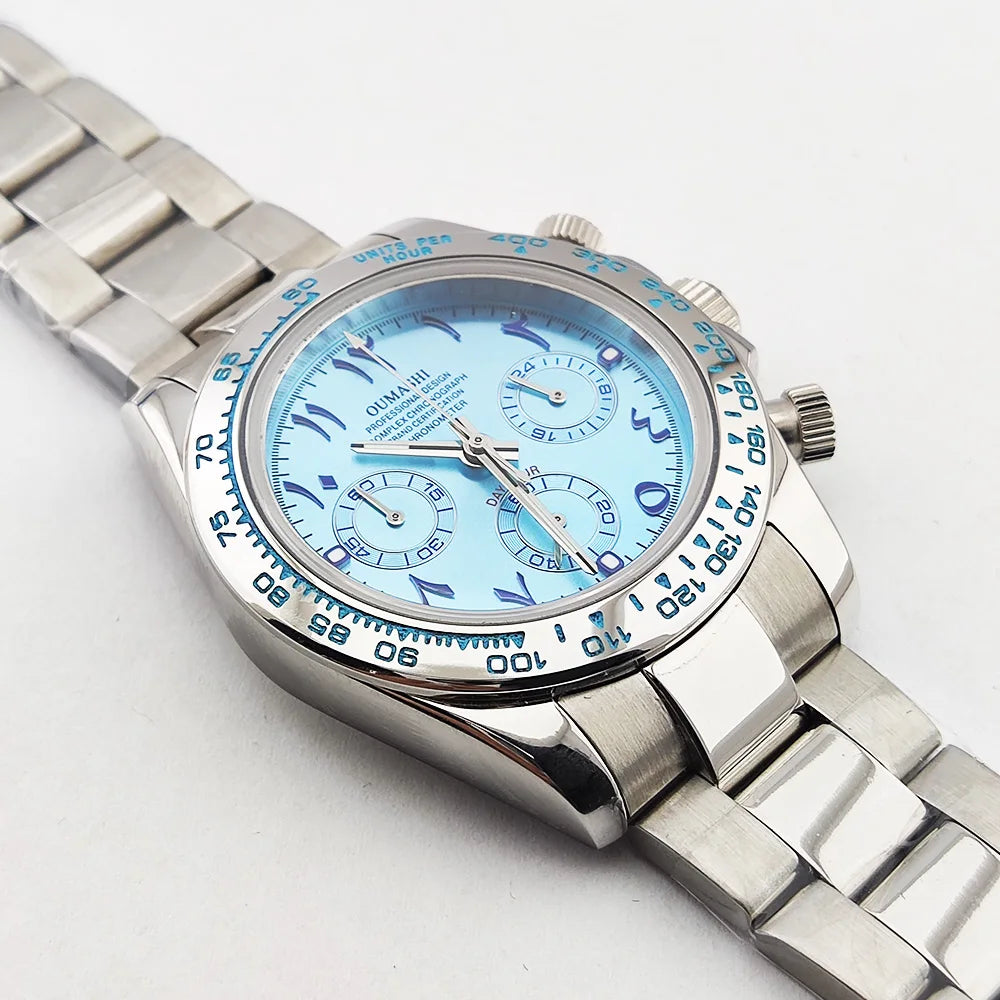 39.3mm watch VK Series 63 Men's watch Arabian Dial Men's watch Luxury Quartz watch VK63 Sport Chronograph Sapphire Glass watches