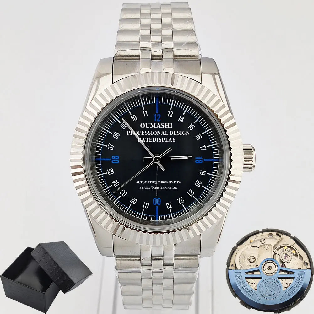 New 36mm/39mm watch NH35A automatic mechanical luxury Sapphire C3 luminous waterproof 100 m RELOJ 24-hour watch OUMASHI brand