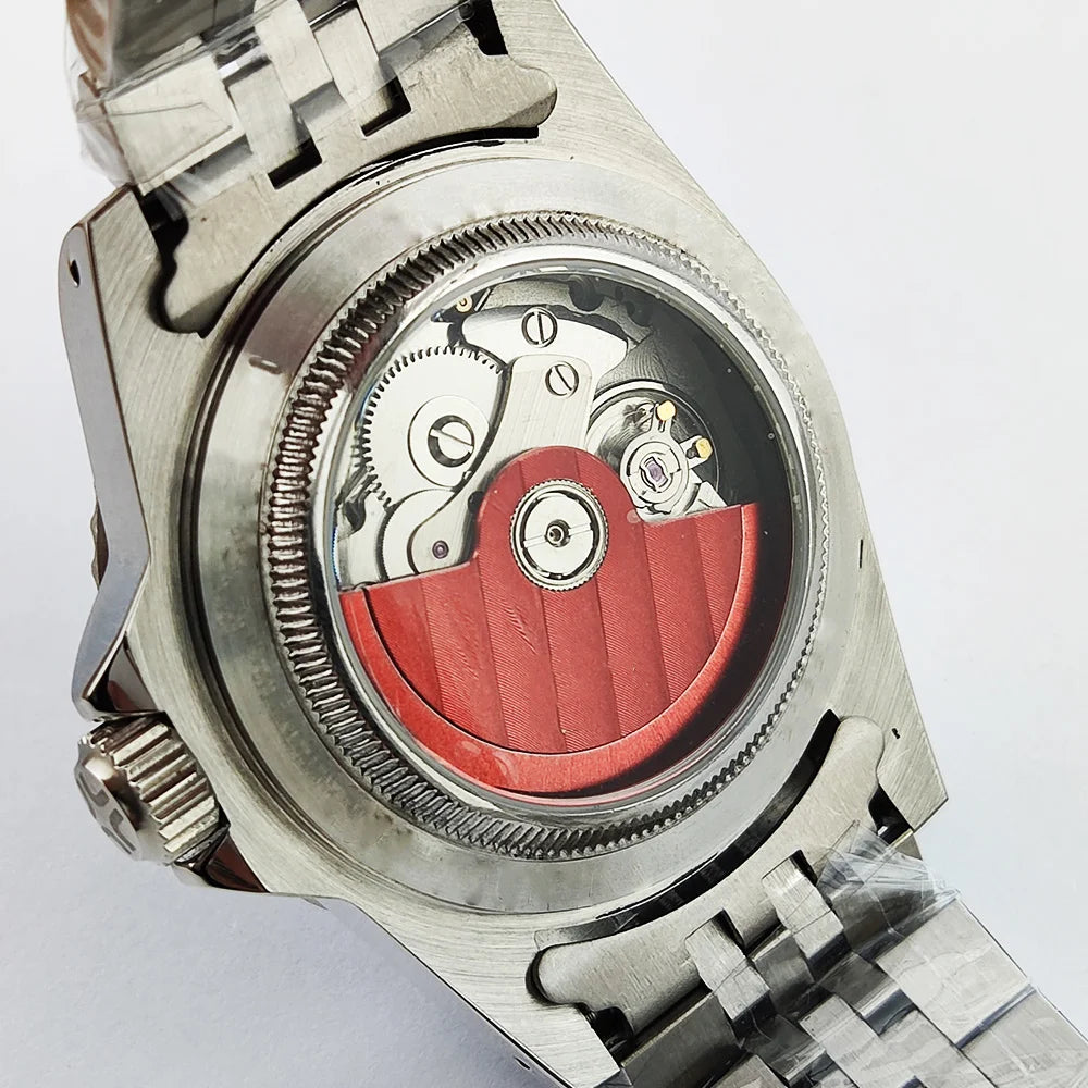 NH34GMT Men's 120 clicks bezel Waterproof Luxury Men's 39.5mm domed glass Mechanical Clock Dive NH34 modify Automatic watch
