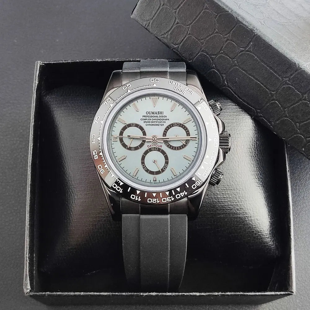 Luxury Multifunction Wristwatch black 4130 watch Men's automatic mechanical Watches for Men Chronograph Watch Sapphire Luminous