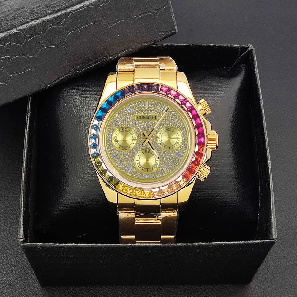 customized VK63 Watch Chronograph Sapphire glass stainless steel waterproof case gemstone case Men sports watch VK63 Watch dial