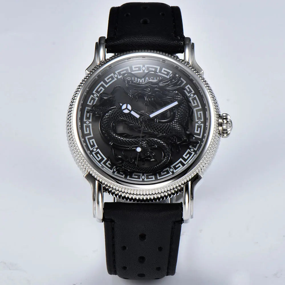 Miyota 8215 Sport Men's Watch will spin Dragon Swim Waterproof 5ATM clock Mechanical automatic Luxury Business watch clock