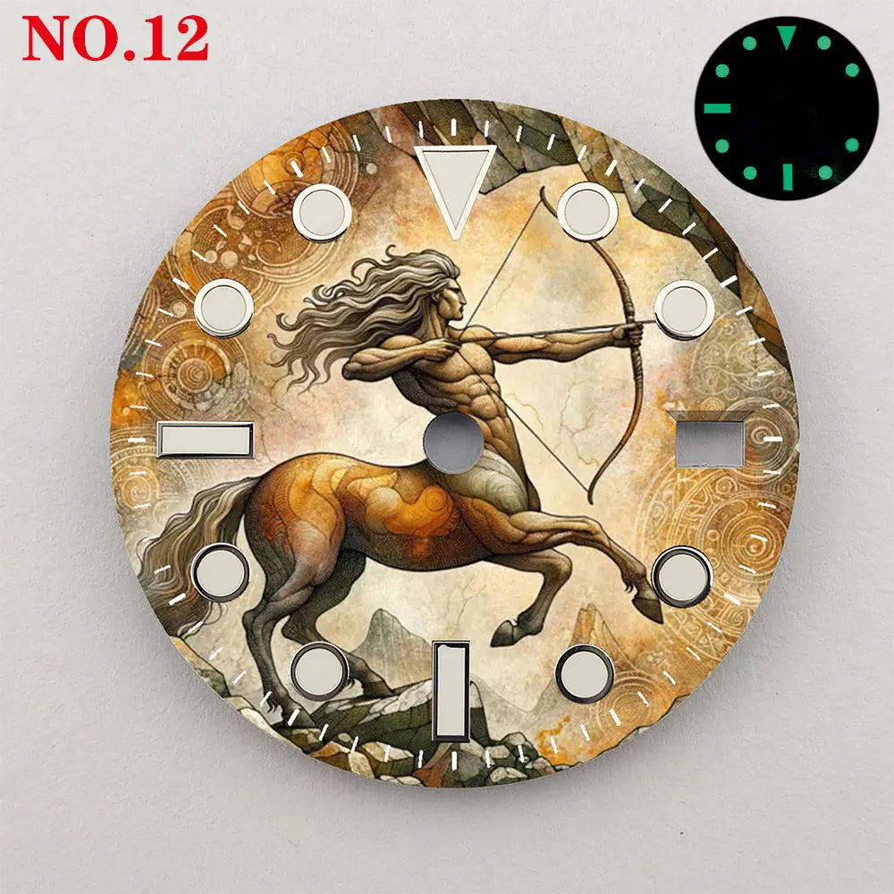 Watch dial NH35 28.5mm 12 zodiac custom dial color printing watch accessories are suitable for NH35/36 movement NH35 dial