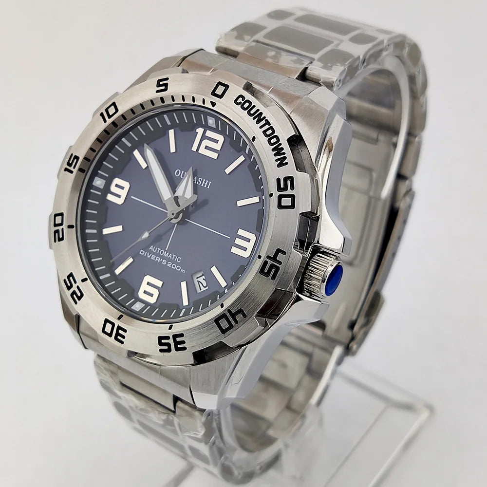 44mm Watch NH35 Sapphire glass luminous diving 200 meters dial 316L stainless steel automatic mechanical watch NH35 movement