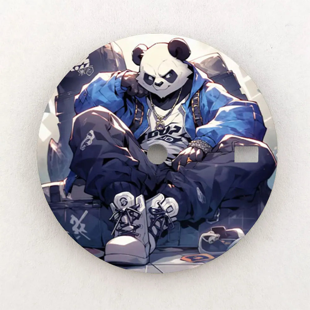 Watch dial 28.5mm NH35 dial custom-made Panda Warrior dial, color printing, watch components are suitable for NH35/36 movement