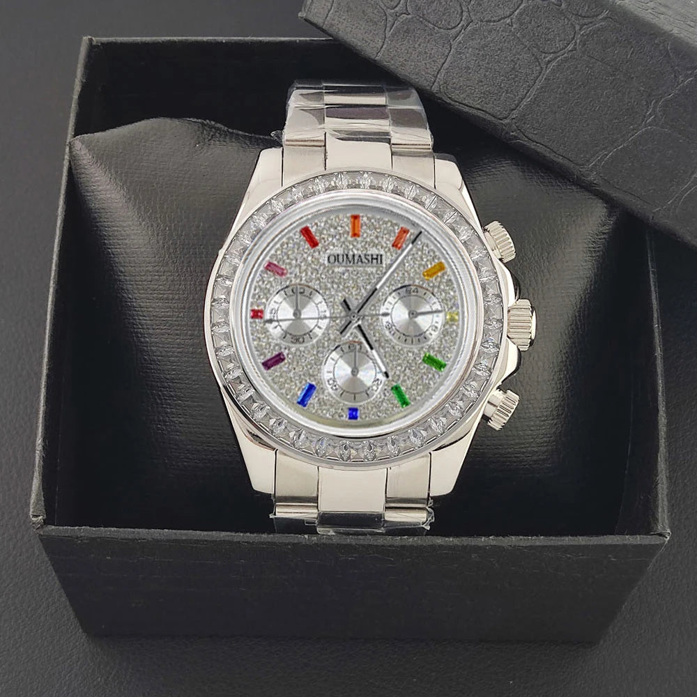 customized VK63 Watch Chronograph Sapphire glass stainless steel waterproof case gemstone case Men sports watch VK63 Watch dial